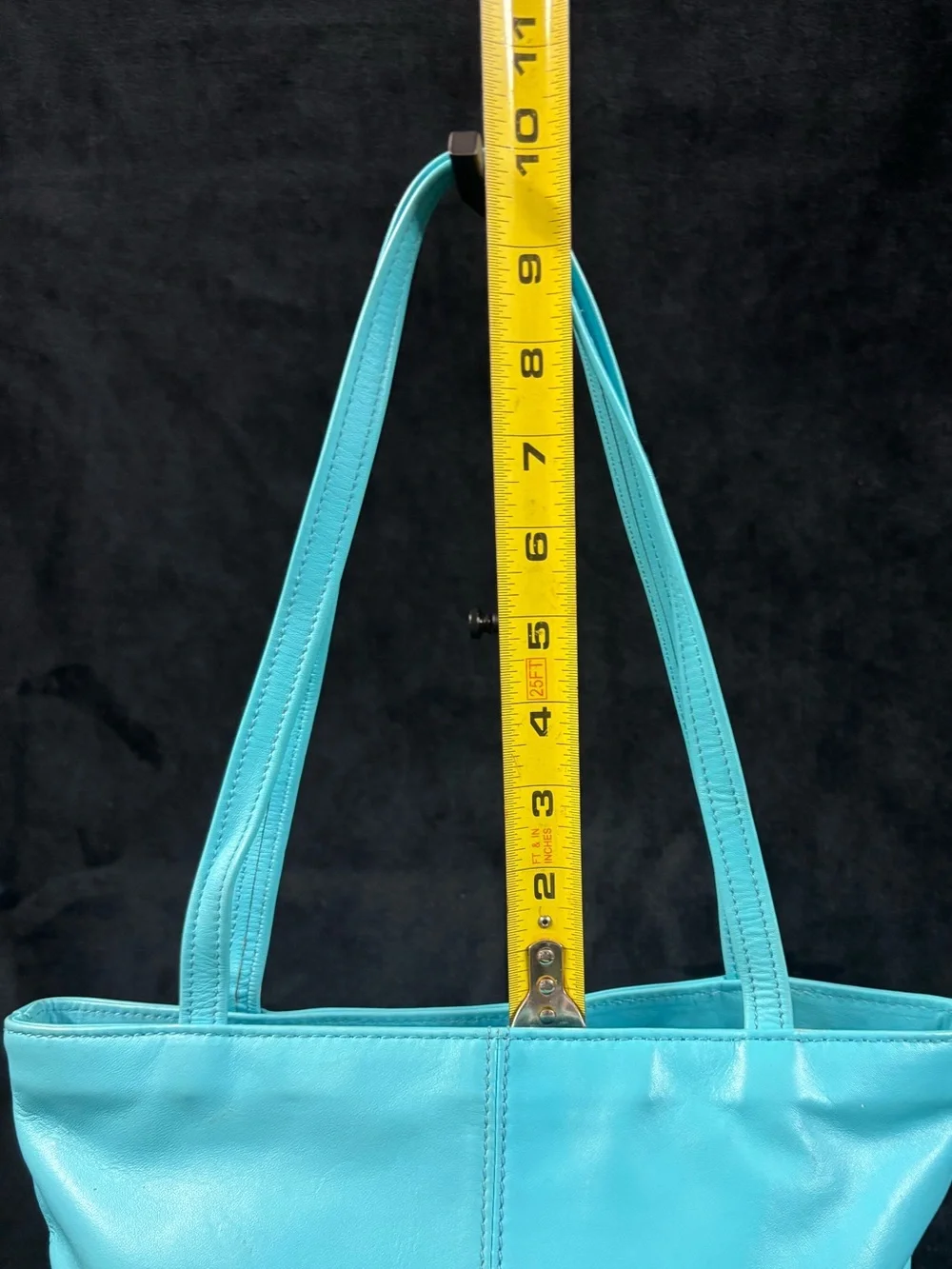 Vintage Toni Genuine Leather Turquoise Shoulder Tote Bag Y2K Aqua
